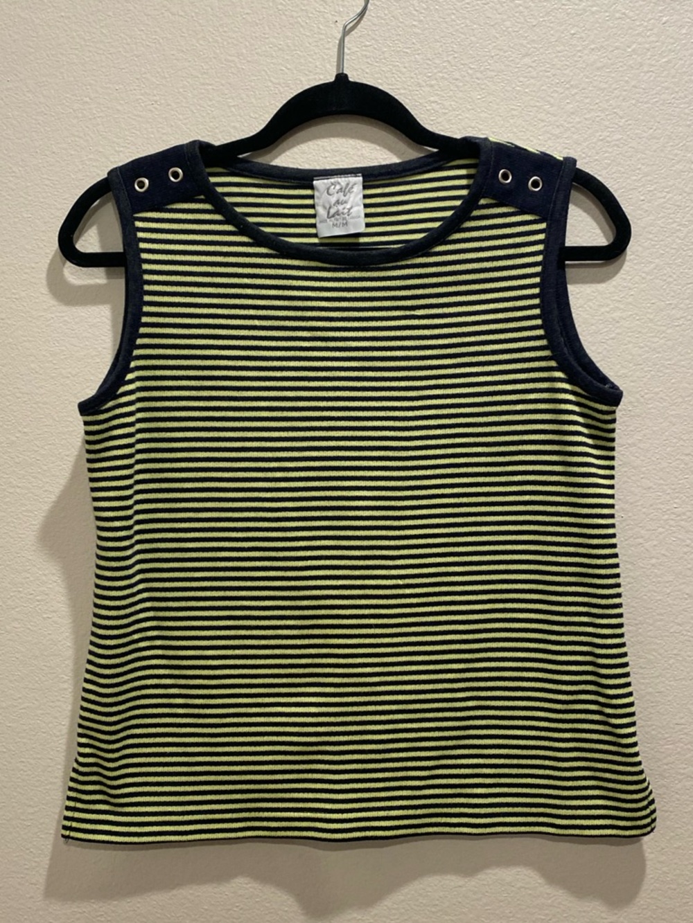 Striped Sleeveless Tank Top - Neon Yellow & Black - Cute Kids